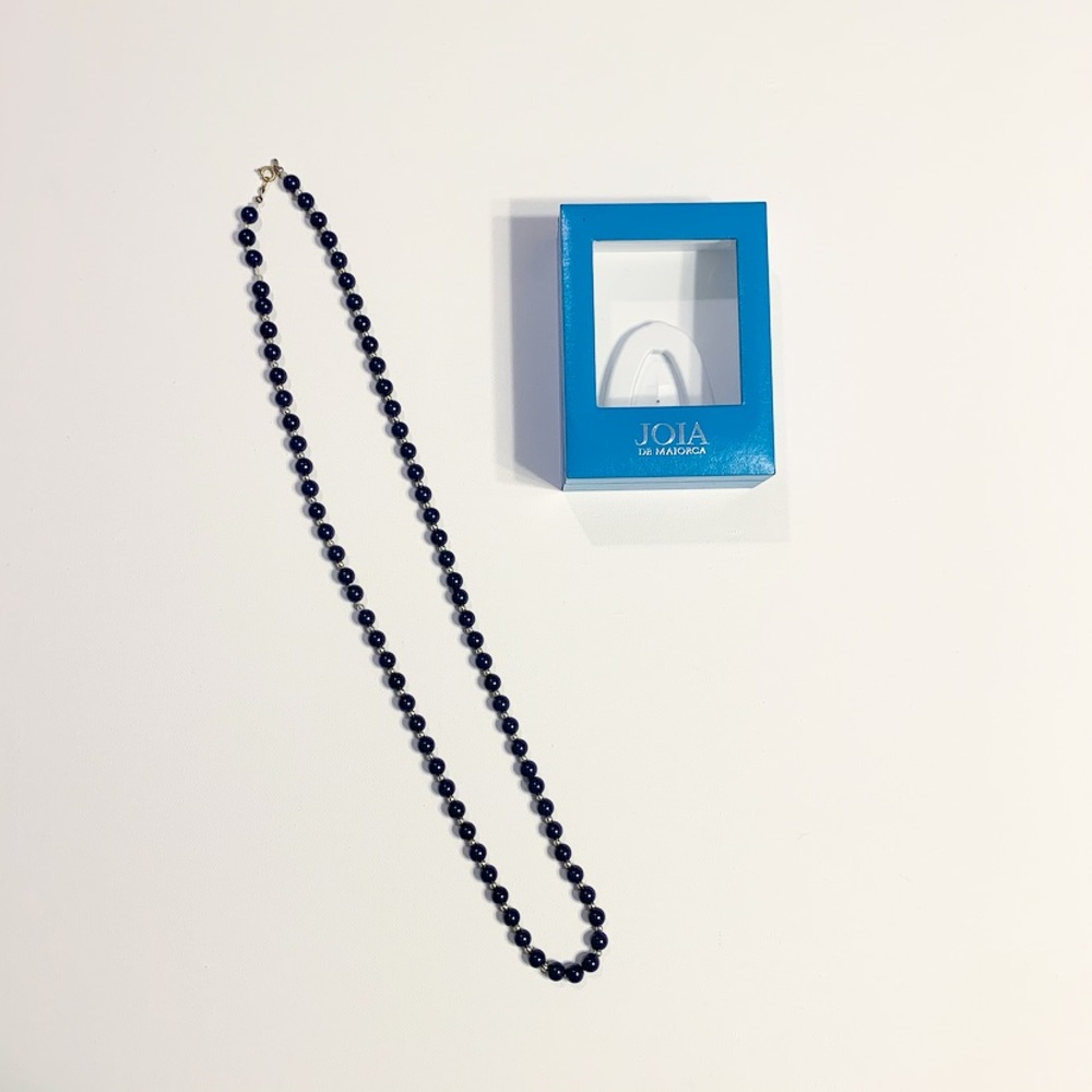 Navy Blue Bead Necklace